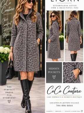 MILO Grey Animal Print Hidden Pocket Dress by LIOR